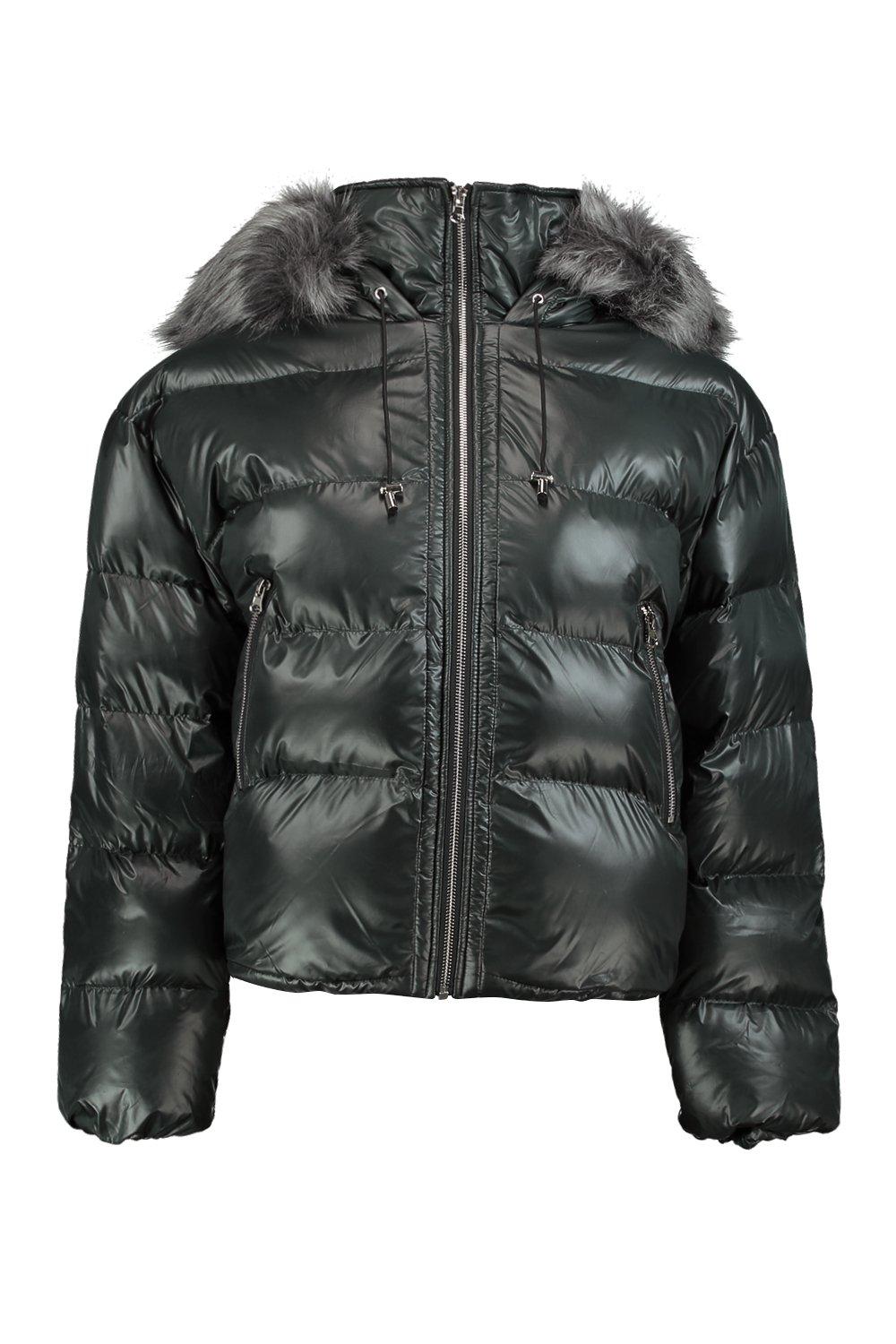 Lucy High Shine Padded Coat